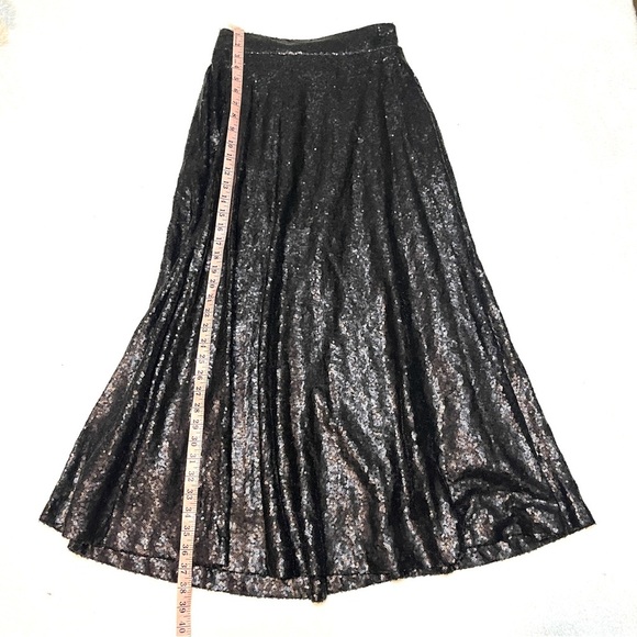The Limited Black Sparkle Sequin Whimsigoth Maxi Skirt Women's Medium - Picture 5 of 10